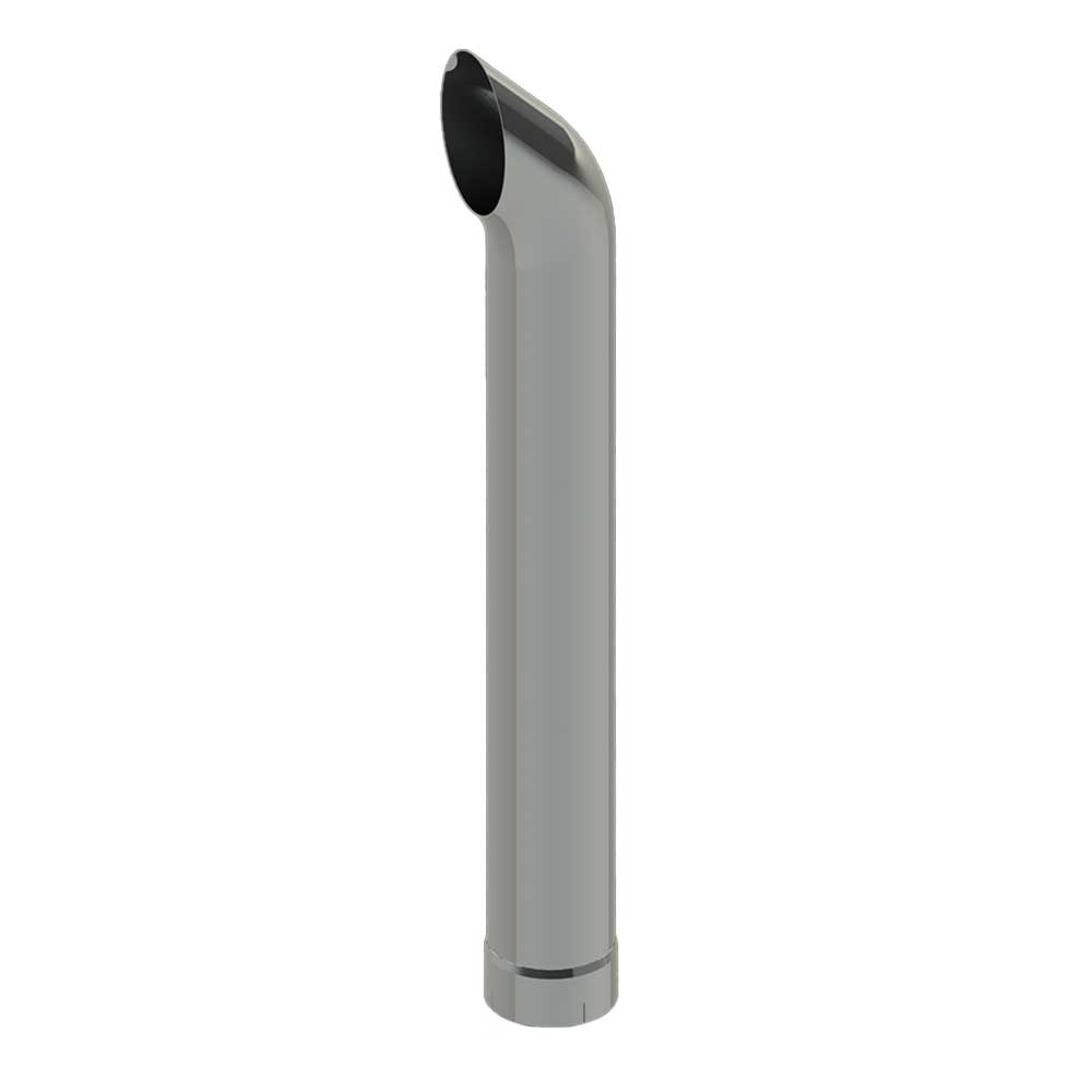 5"D x 60"L West Coast Curve Top Chrome One-Piece Stack with Expanded End