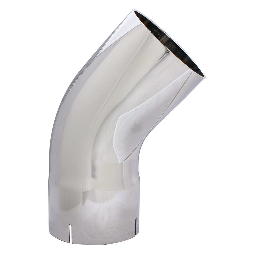 4"D x 5"L x 4"R 45° Chrome Elbow Expanded End
