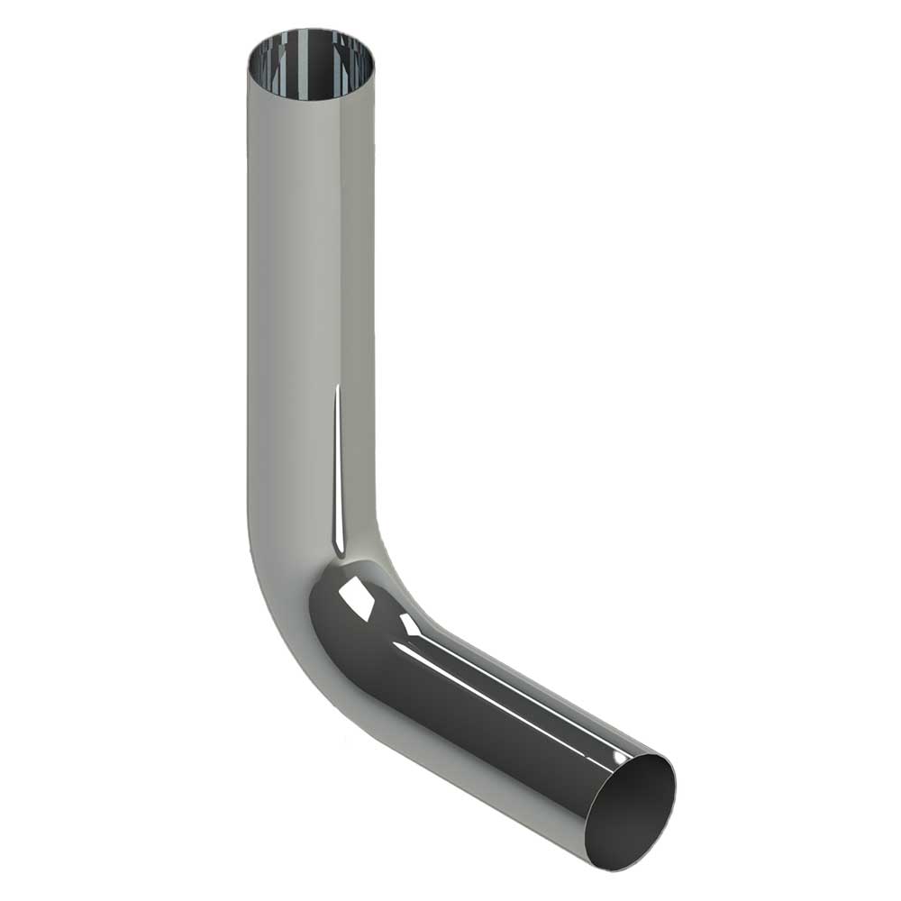 5"D x 14"L x 14"R 90 Degree Chrome Elbow with Plain Ends