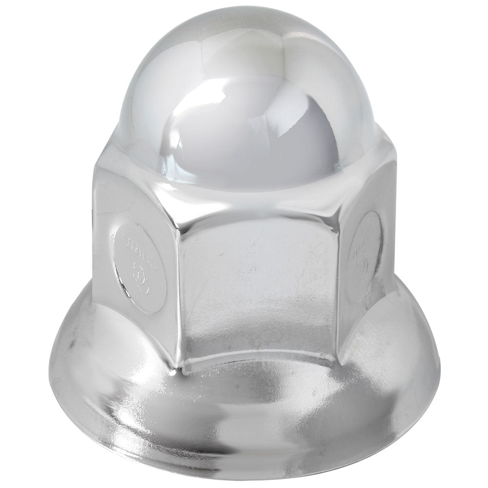 33mm Chrome Steel Acorn Nut Cover - Push On