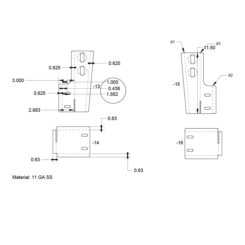 Side of Frame Mount for One-Piece Rear Light Bar