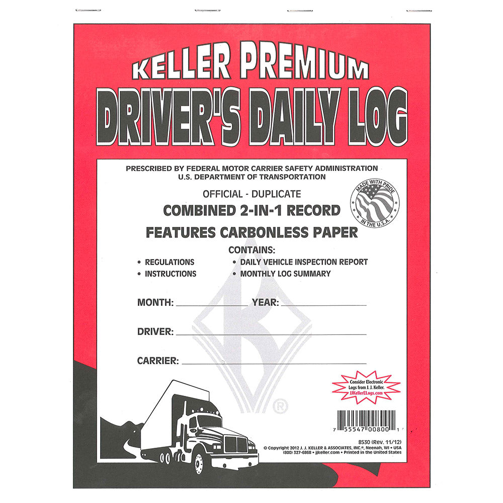 2-in-1 Driver's Daily Log Book w/DVIR (Carbonless)