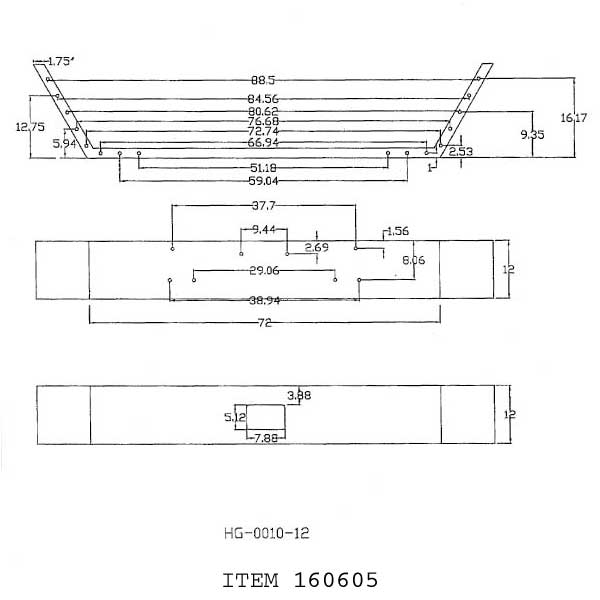 Peterbilt 357, 378 Setback 12-Inch Open End Chrome Bumper