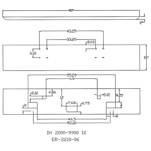 International 9900ix 2000+ 18" Texas Square Bumper