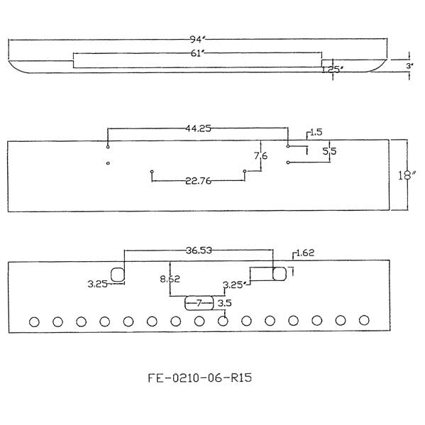 Kenworth W900L 18-Inch Texas Square Chrome Bumper