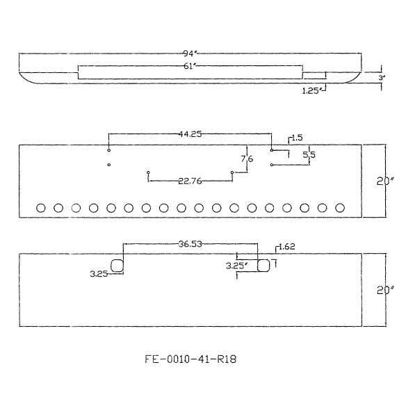 Kenworth W900L 20-Inch Texas Square Chrome Bumper