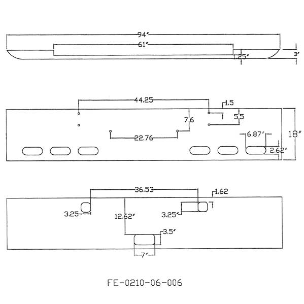 Kenworth W900L 18-Inch Texas Square Chrome Bumper