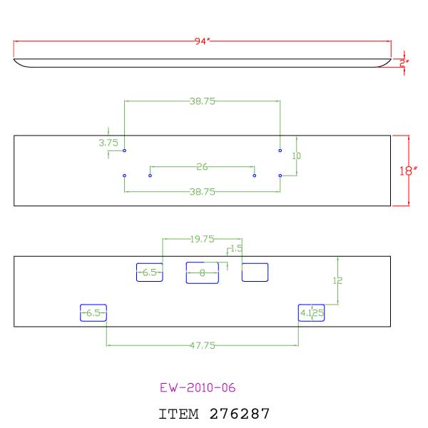 International 5900i 01-11 18" Texas Square Bumper