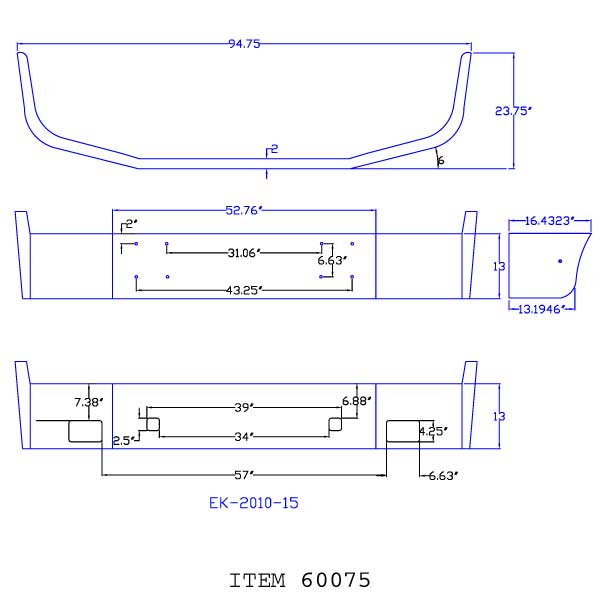 International 9400 1997 & Older 13" Chrome Bumper