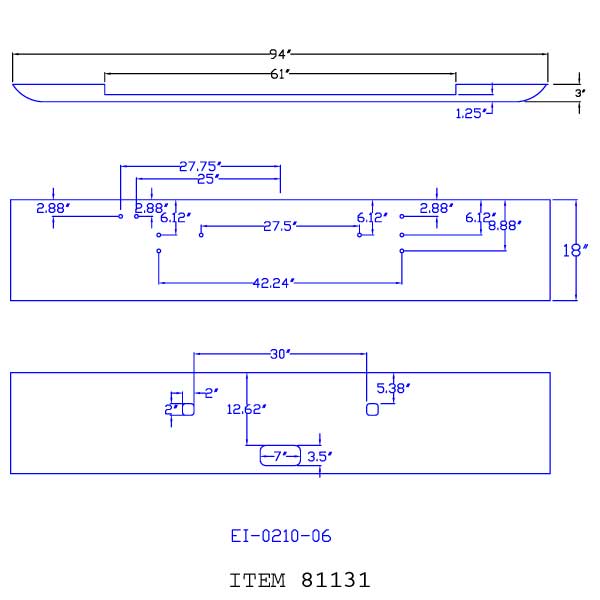 International 9300 18" Texas Square Chrome Bumper