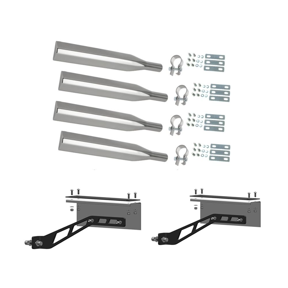 143" 430 Stainless Steel Low Rider Full Tandem Fenders with Mounting Kit