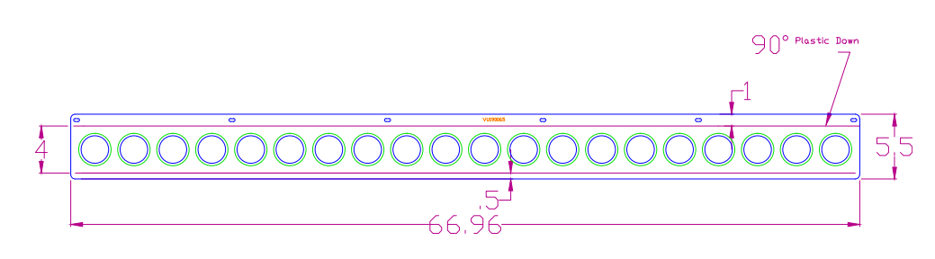 Bumper Light Bracket with Twenty 2" Round LED Light Cut Outs