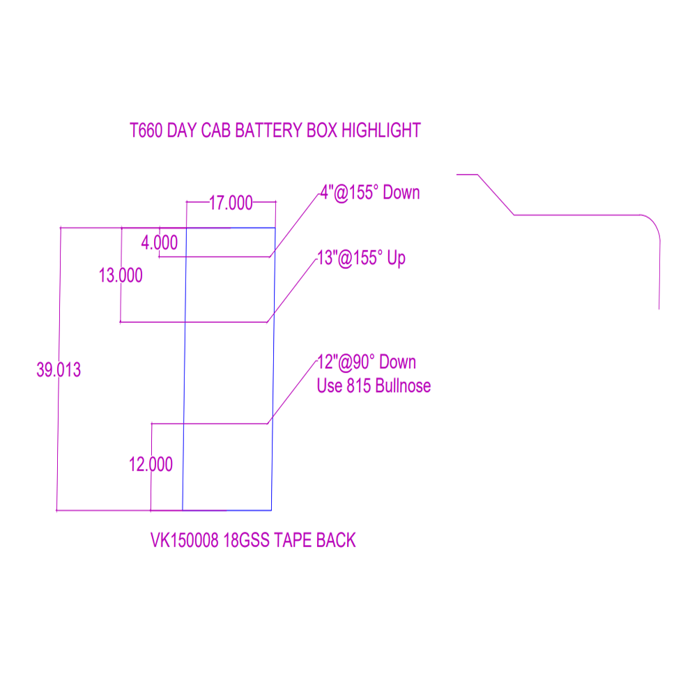Kenworth T660 and T680 Day Cab Battery Box Trim