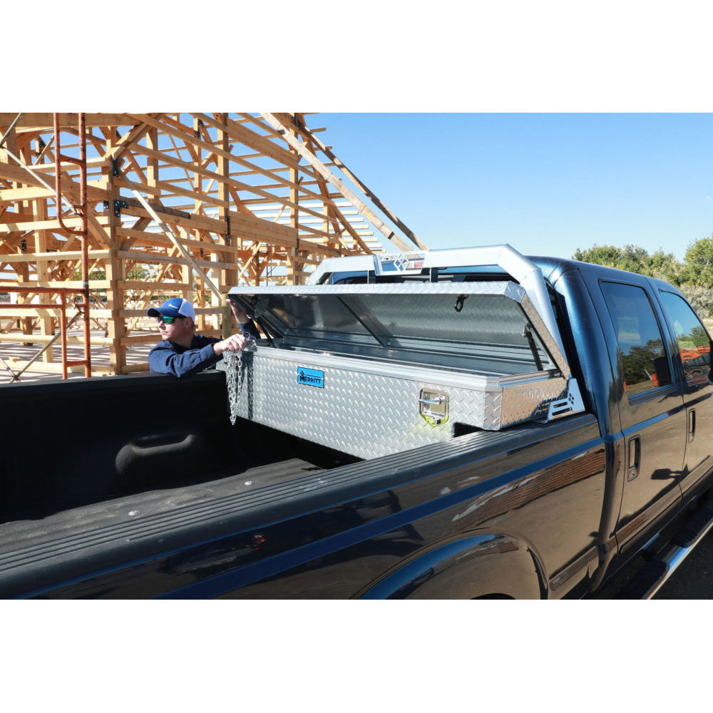 70"L x 16"D x 20"W Full-Size Pickup Truck Crossbody Box - Gloss Aluminum Finish