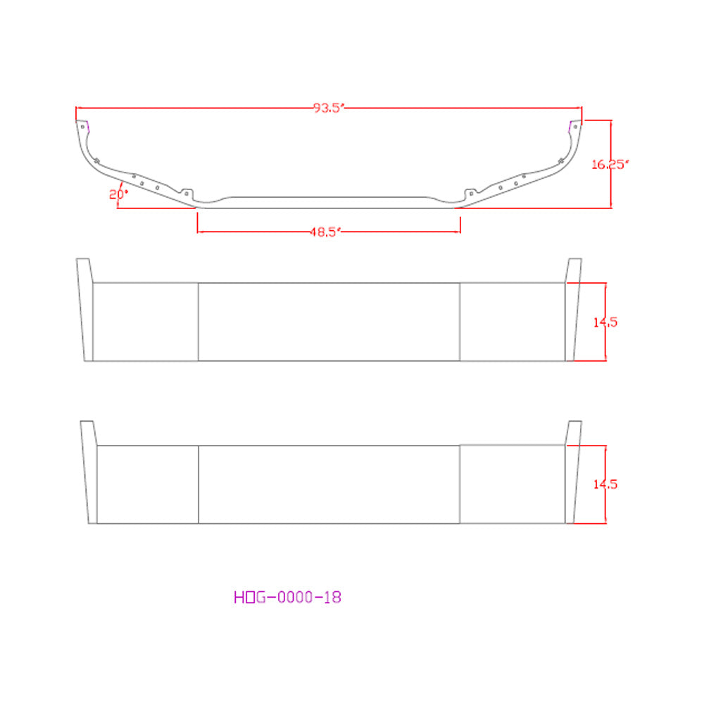 12" Peterbilt 536 & 537 (2021 and Newer) Set Forward Axle Chrome Bumper