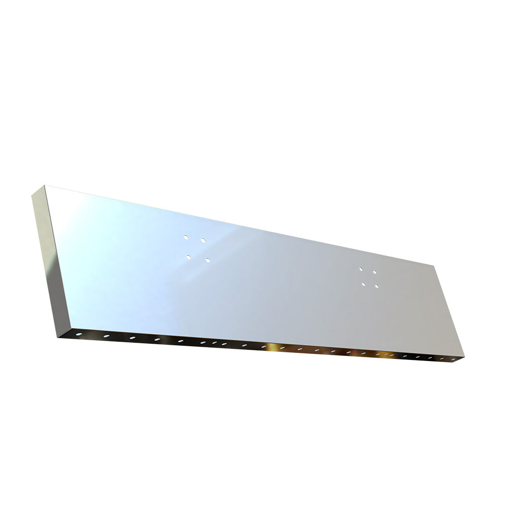 International 9900i/9900ix Stainless Steel 18" Standard Mount Boxed End Bumper with 3/4" Under Glow Cutouts