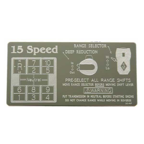 15 Speed OD (RTO) Shifter Plate