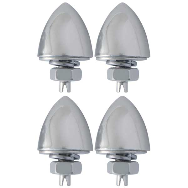Chrome Bullet Fasteners 4PK