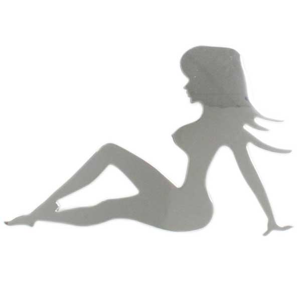 RH Chrome Large Sitting Lady Cut Out Stud Mount
