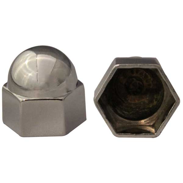 3/4" Chrome Zinc Acorn Nut Cover - Push On