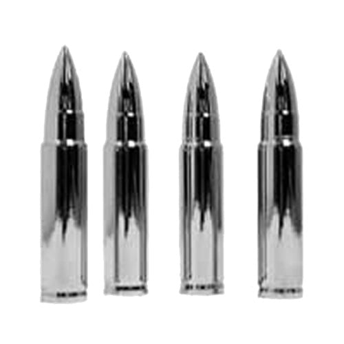 Large Chrome Bullet Valve Caps (4 PK)