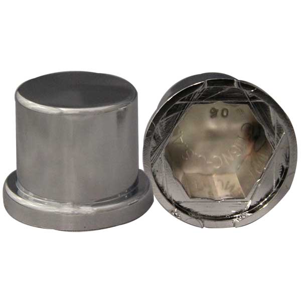 30mm Chrome Plastic Top Hat Nut Cover - Push On