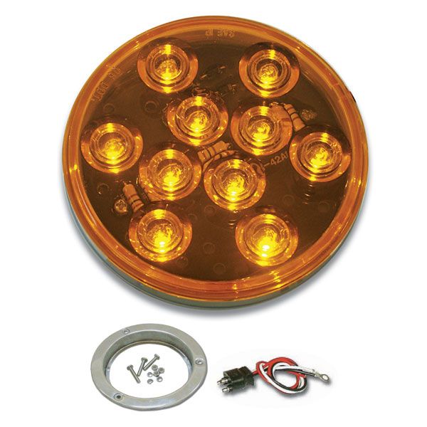 4" Round Mega 10 LED Light with Stainless Steel Flange & Pigtail