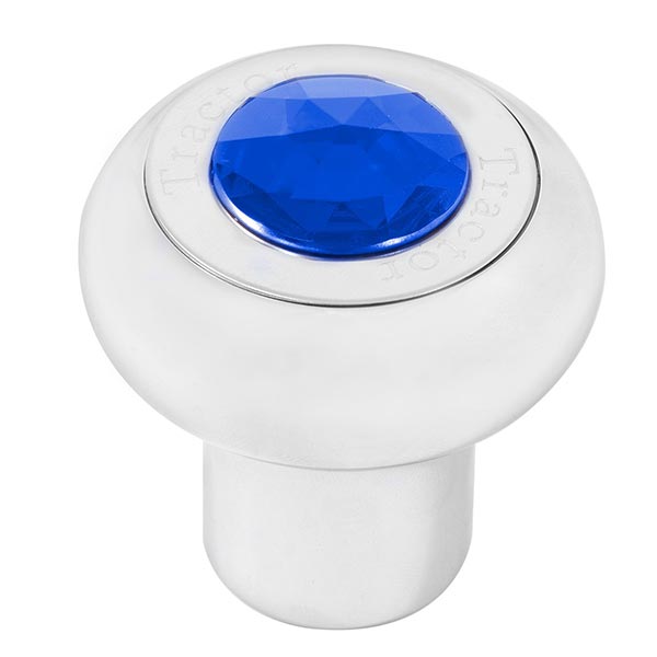 Chrome Aluminum Tractor/Trailer Air Valve Knob with Jewel - Thread On