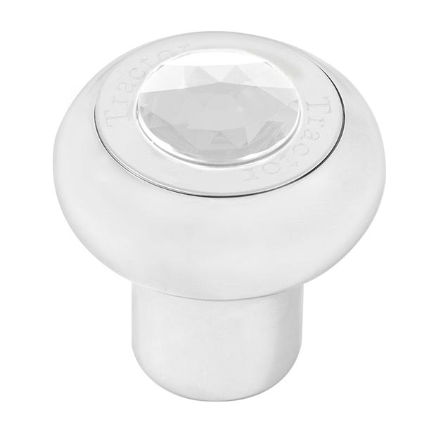 Chrome Aluminum Tractor/Trailer Air Valve Knob with Jewel - Thread On