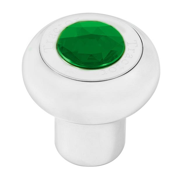 Chrome Aluminum Tractor/Trailer Air Valve Knob with Jewel - Thread On