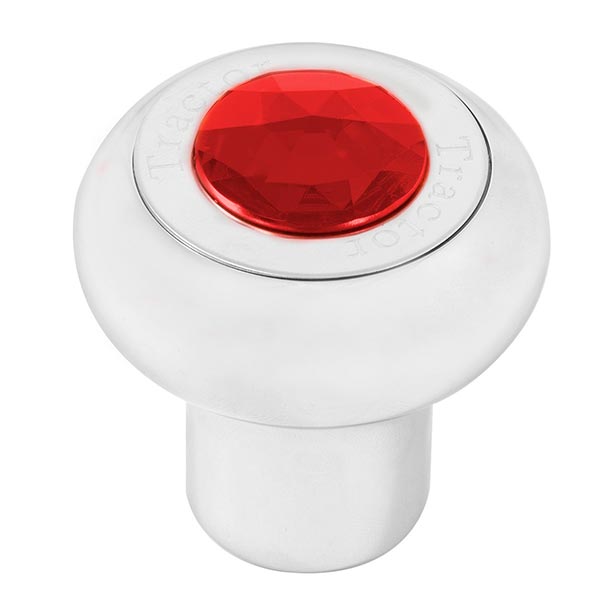Chrome Aluminum Tractor/Trailer Air Valve Knob with Jewel - Thread On