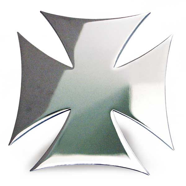 Chrome 4" Maltese Cross Cut Out Stud Mount