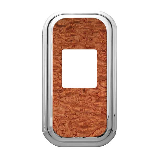 Rosewood and Chrome Gear Shift Plate Cover
