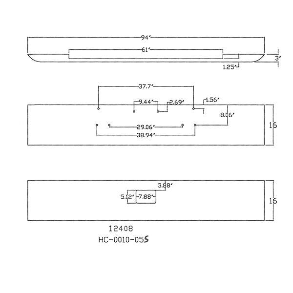 PB 1967-1986 378, 379 16" Texas Square SS Bumper
