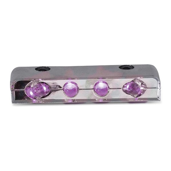 2-1/2" Purple 4 LED Chrome Step Light