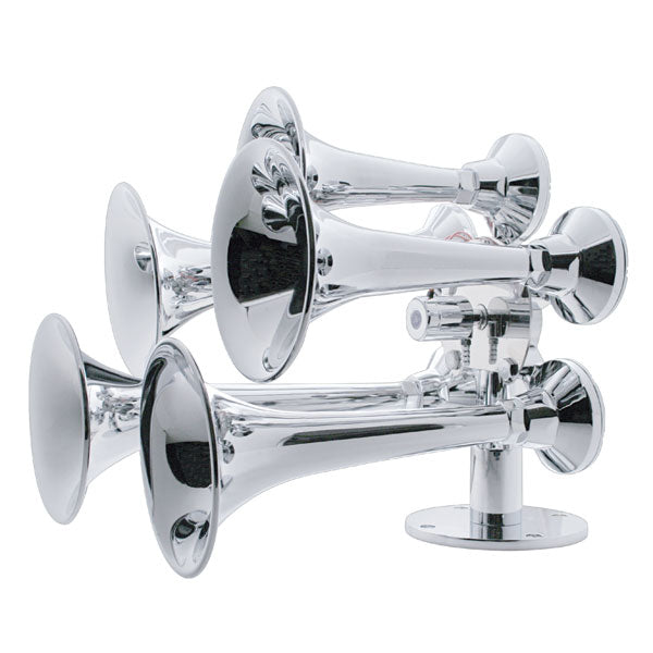 Five Trumpet Chrome Train Horns