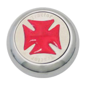 Chrome Tractor/Trailer Maltese Cross Air Valve Knob - Thread On