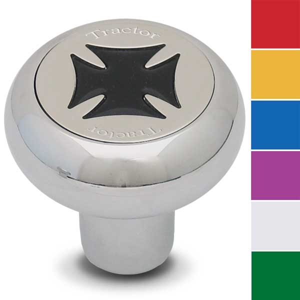 Chrome Tractor/Trailer Maltese Cross Air Valve Knob 2000+ Thread-On