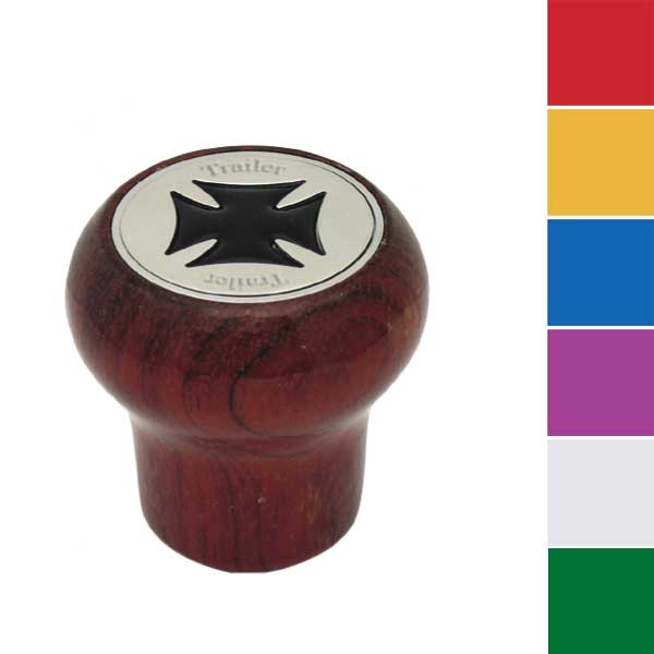 Rosewood Tractor/Trailer Maltese Cross Air Valve Knob - Thread On