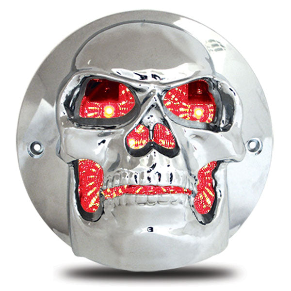 4" Chrome Skull Light Bezel