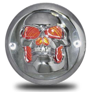 2" Chrome Skull Light Bezel