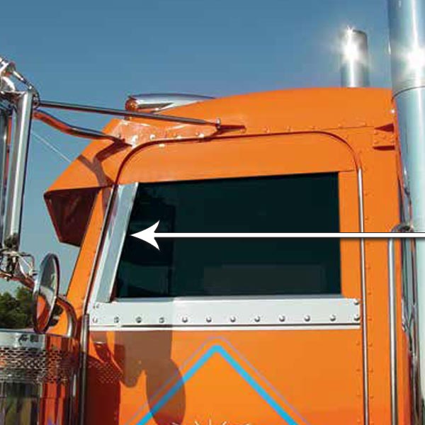 Peterbilt Window Air Deflectors without Door Trim