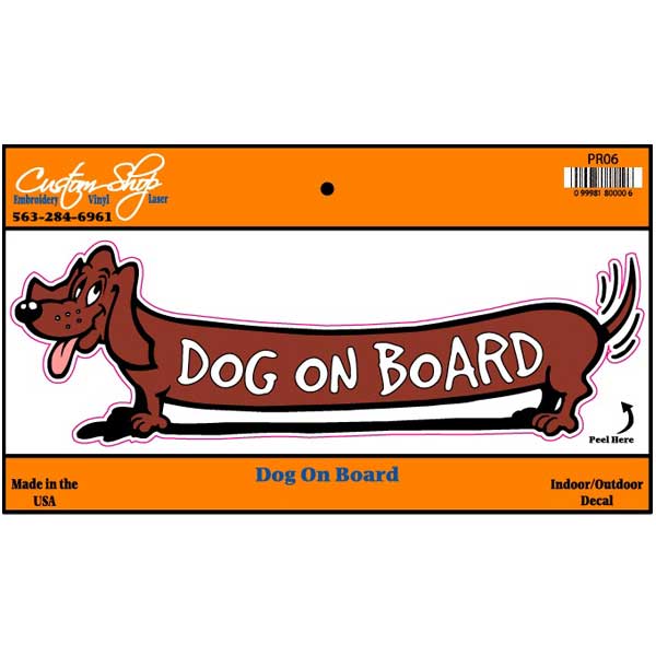 Dog On Board Vinyl Decal