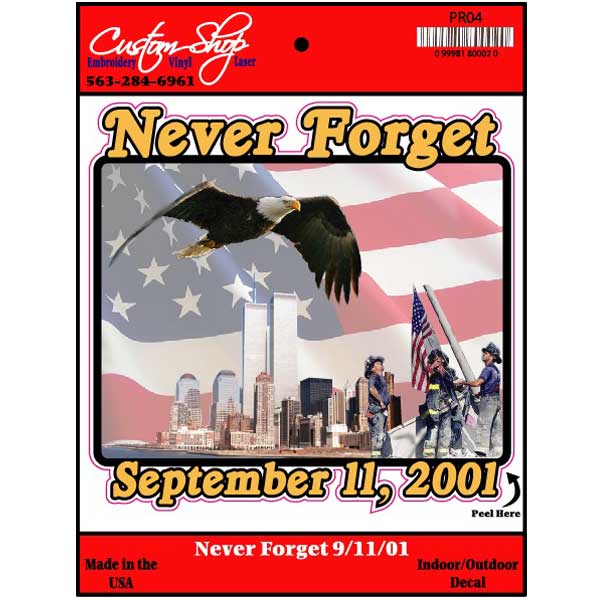 Never Forget 9/11 Decal