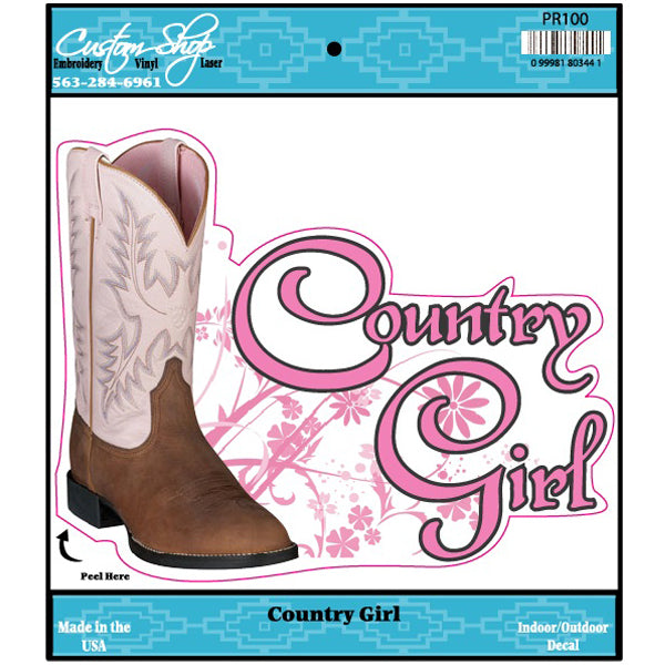 Country Girl Boots Vinyl Decal