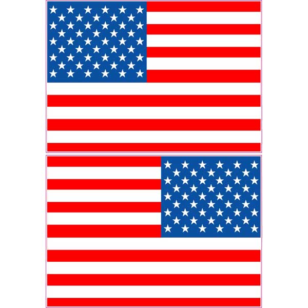 Large American Flag Set Decals