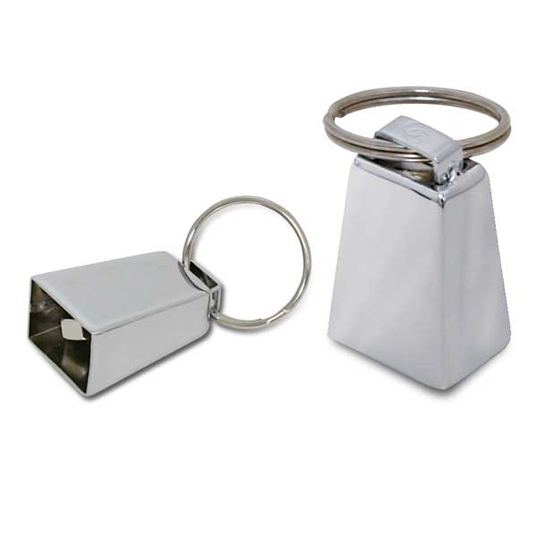 Chrome Mini Cow Bell Key Chain