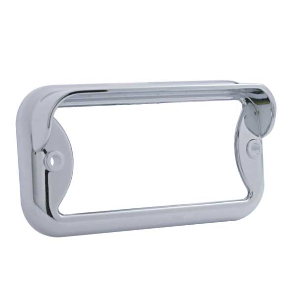 3 1/8" Chrome Rectangular Light Bezel (Horizontal)