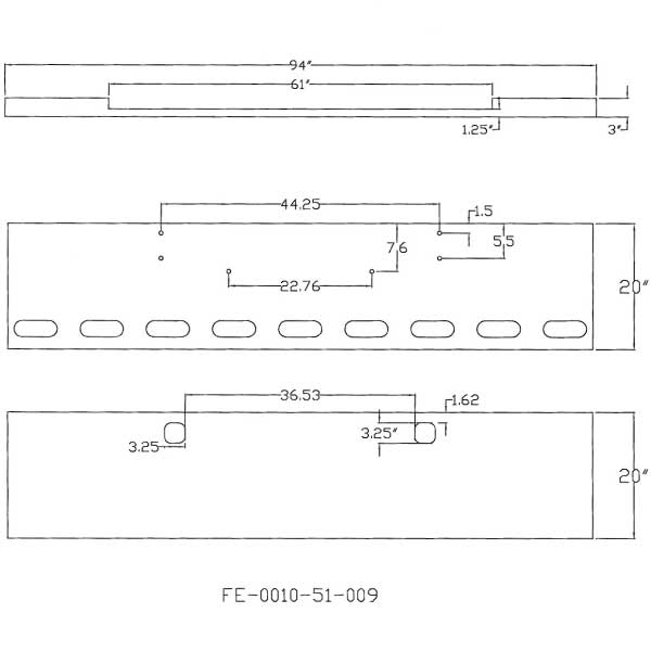 Kenworth W900B, W900L 20-Inch Boxed End Bumper