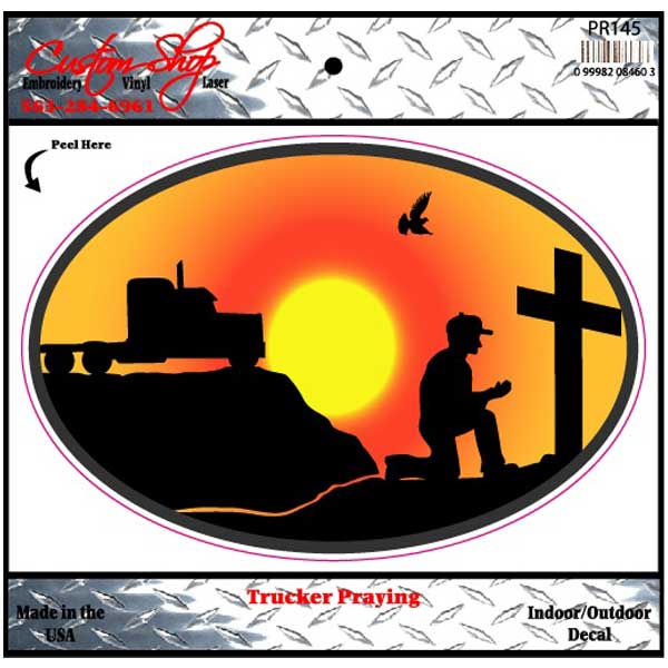 Trucker Praying Decal